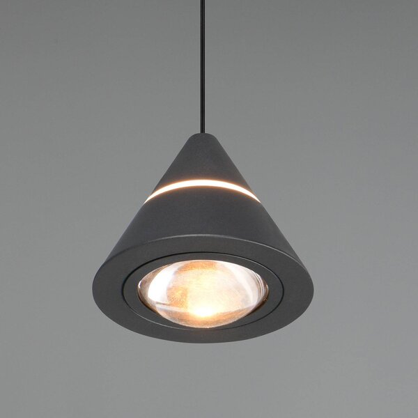 LED závesné svietidlo Romeo, Ø 14 cm, čierna, kov,, Čierna, Obývacia izba / jedáleň, kov, Moderný, Závesné svietidlo