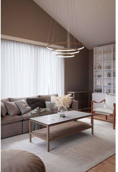By Rydéns LED závesné svietidlo Trione od Rydens, prírodné, Ø 80 cm, drevo, Svetlé drevo, Obývacia izba / jedáleň, Drevo, Moderný, Závesné svietidlo