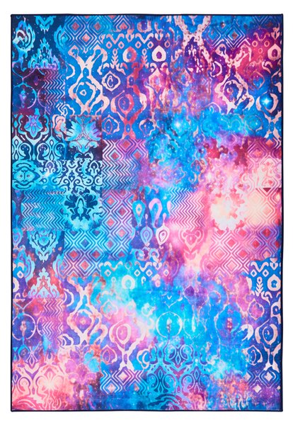 Koberec viacfarebný polyester 140 x 200 cm s nízkym vlasom s potlačou orientálny boho štýl obývacia izba spálňa