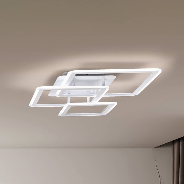 FISCHER & HONSEL Stropné LED svetlo Gelder, pieskovo-biele, dĺžka 65 cm, kovové, RGBW,, Biela / opálová, Obývacia izba / jedáleň, kov, Moderný, Stropné svetlo