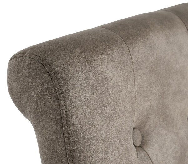 Estila Dizajnová klasická jedálenská stolička Valentino s prešívanou zahnutou opierkou v hnedosivom odtieni taupe 110 cm