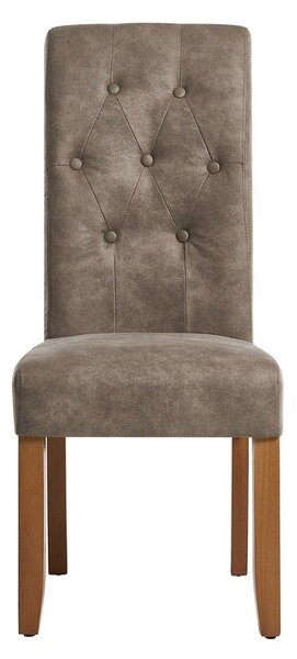 Estila Dizajnová klasická jedálenská stolička Valentino s prešívanou zahnutou opierkou v hnedosivom odtieni taupe 110 cm