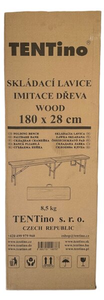 TENTino Plastová skladacia lavica WOOD 180 cm