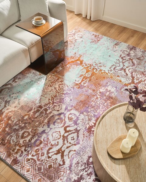 Koberec viacfarebný polyester 160 x 230 cm s nízkym vlasom s potlačou orientálny boho štýl obývacia izba spálňa