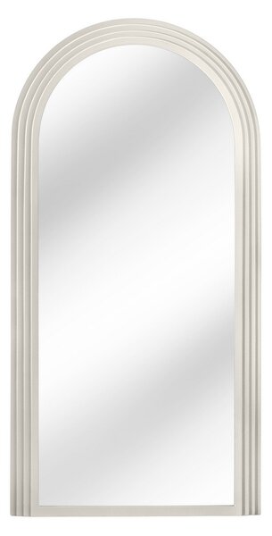 Estila Moderné art deco závesné zrkadlo Swan s klenutým rámom so štvorvrstvovým dizajnom v bielej farbe 160 cm