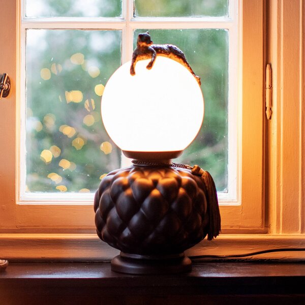 Stolová lampa By Rydens Viva La Diva, čierna, výška 45 cm, Čierna, Obývacia izba / jedáleň, Keramický, Dizajn