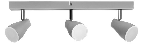 OSRAM stropné bodové svetlá PEAR, sivý, 3-pl. GU10-LED 2 700 K, Hliník / sivá / zinok, Plast
