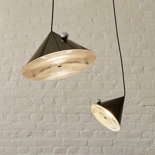 Tom Dixon LED závesné svietidlo Pose, zelená, Ø 43 cm, oceľ stmievateľné, Zelená, Obývacia izba / jedáleň, kov, Dizajn, Závesné svietidlo