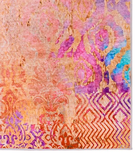 Koberec viacfarebný polyesterový 200 x 300 cm farebný abstraktný vzor pogumovaná spodná strana