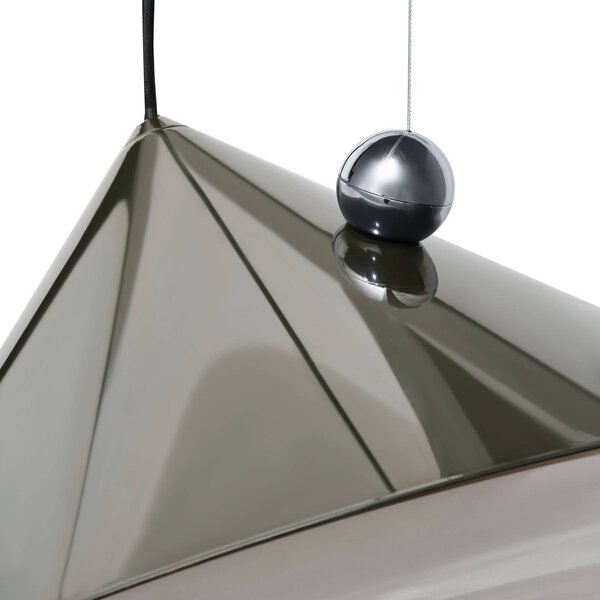 Tom Dixon LED závesné svietidlo Pose, zelená, Ø 43 cm, oceľ stmievateľné, Zelená, Obývacia izba / jedáleň, kov, Dizajn, Závesné svietidlo
