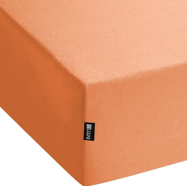 Napínacie prestieradlo oranžové bavlnené 140 x 200 cm elastické okraje klasická posteľná plachta textílie do spálne