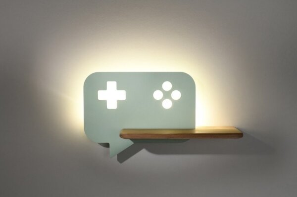 LED Detské nástenné svietidlo s poličkou CONSOLE LED/5W/230V zelená