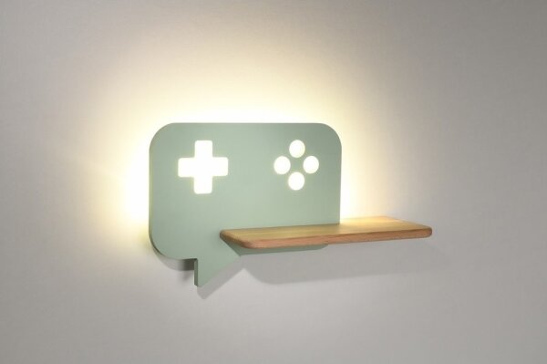 LED Detské nástenné svietidlo s poličkou CONSOLE LED/5W/230V zelená
