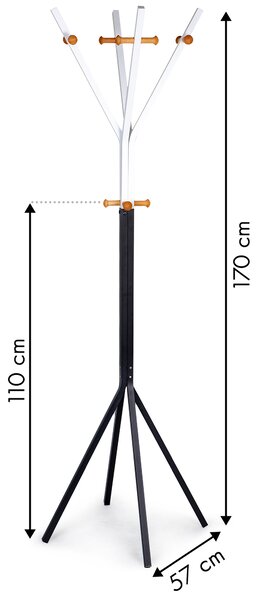 ModernHome Bielo-čierny vešiak na oblečenie