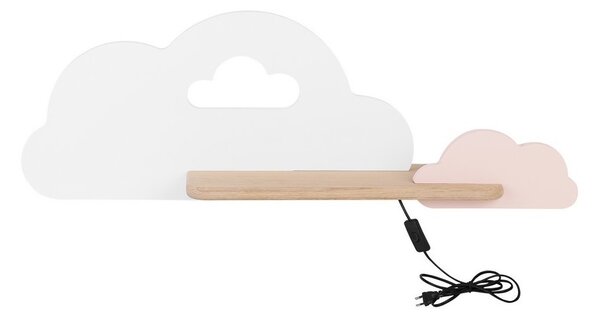 LED Detské nástenné svietidlo s poličkou CLOUD LED/5W/230V biela/ružová