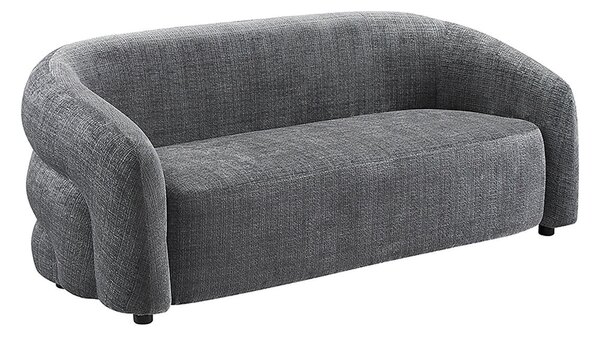 Estila Dizajnová glamour trojmiestna sedačka Eliana v tmavosivej farbe so ženilkovým poťahom 200 cm
