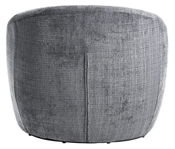 Estila Štýlové art deco okrúhle otočné kreslo Elian so sivým štruktúrovaným poťahom 76 cm