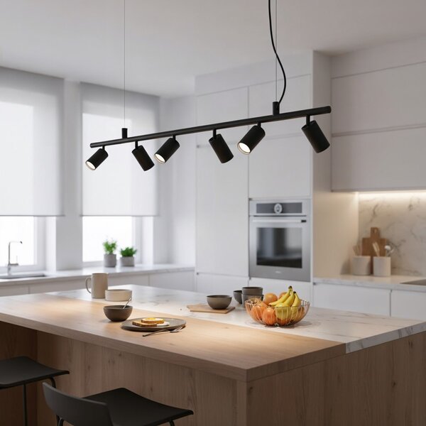 Ideal Lux 231396 zavesený stropný luster Dynamite 6x28W | GU10 - čierny