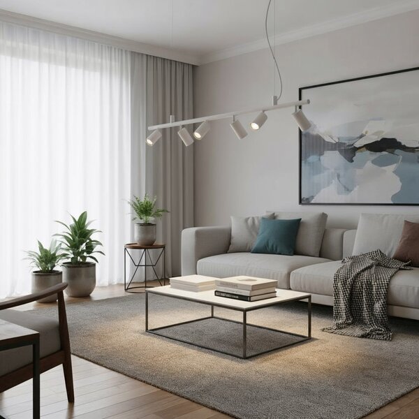 Ideal Lux 231433 zavesený stropný luster Dynamite 6x28W | GU10 - biely