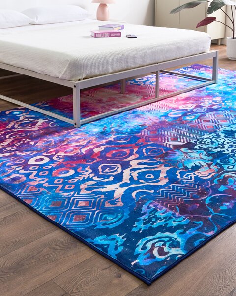 Koberec viacfarebný polyester 200 x 300 cm s nízkym vlasom s potlačou orientálny boho štýl obývacia izba spálňa