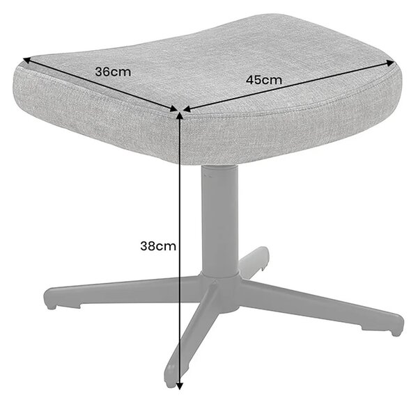 Estila Dizajnová moderná čalúnená otočná podnožka Krespa so zamatovým poťahom v hnedosivom odtieni taupe 45 cm