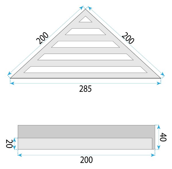 Rea Rea, kúpeľňová polica 285x145x40 mm, SF07, brúsená oceľ, REA-47005