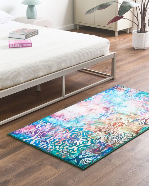Koberec viacfarebný polyester 80 x 150 cm s nízkym vlasom s potlačou orientálny boho štýl obývacia izba spálňa