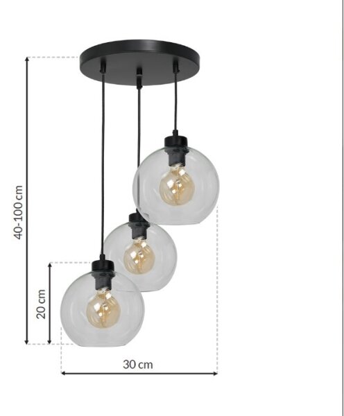 Luster na lanku SOFIA 3xE27/60W/230V číra