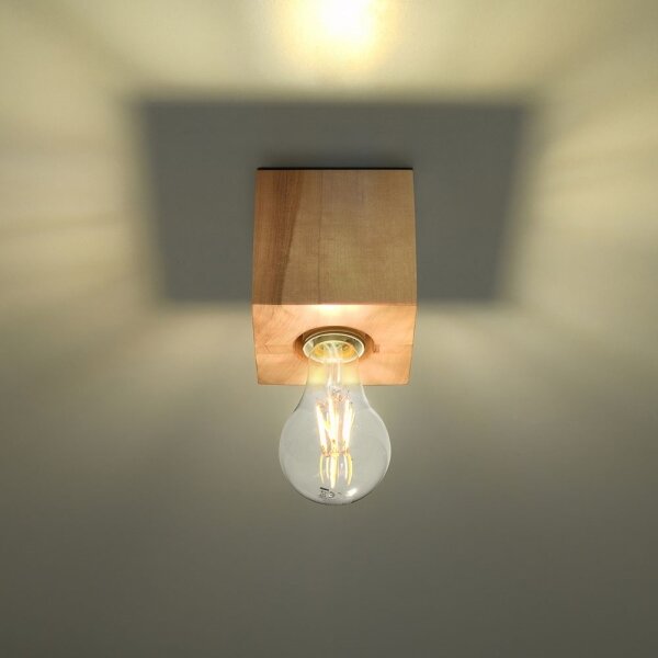Sollux SL.0675 - Stropné svietidlo ABEL 1xE27/60W/230V drevo