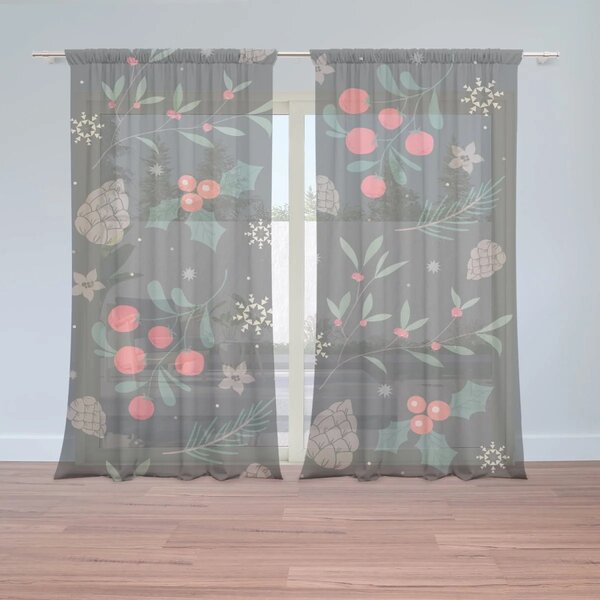Sablio Vianočné záclony Sviatočný les: 2ks 150x250cm