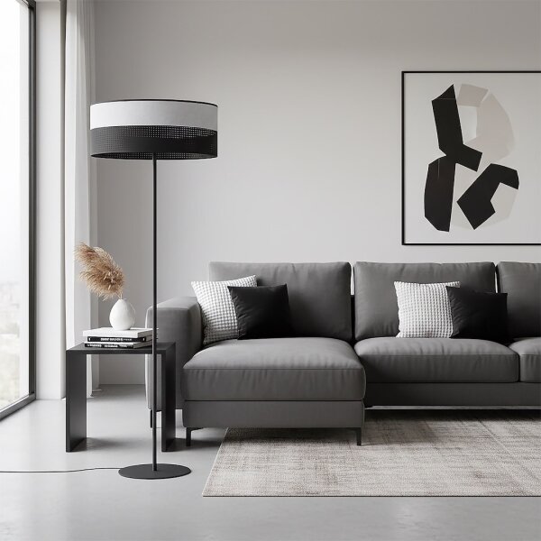 Stojacia lampa KARBON 1xE27/15W/230V čierna/sivá