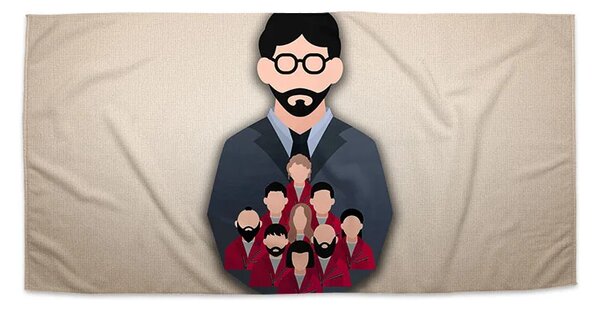 Sablio Uterák Money heist Profesor a jeho tím Béžová - 30x50 cm