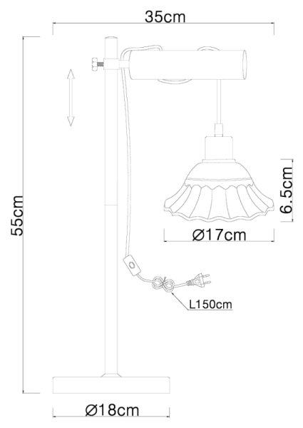 Globo 54050-1T - Stolná lampa JOWITA 1xE27/40W/230V
