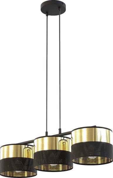 Luster na lanku LUX 3xE27/15W/230V čierna/zlatá
