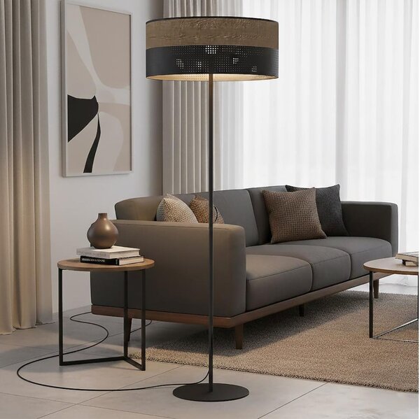 Stojacia lampa KARBON 1xE27/15W/230V čierna/hnedá