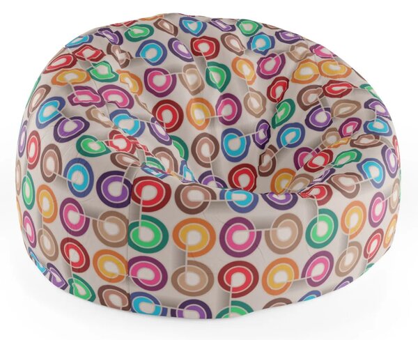 Sablio Sedací vak Cocoon Farebné špirály - 75 x 45 x 35 cm
