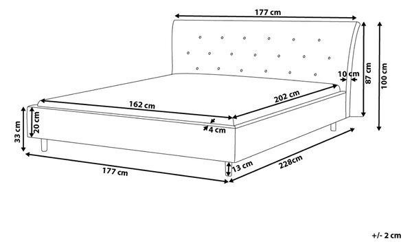 Posteľ tmavosivá látkové čalúnenie 160 x 200 cm prešívané čelo s gombíkmi v štýle Chesterfield lamelový rošt drevené nohy moderný štýl spálňa