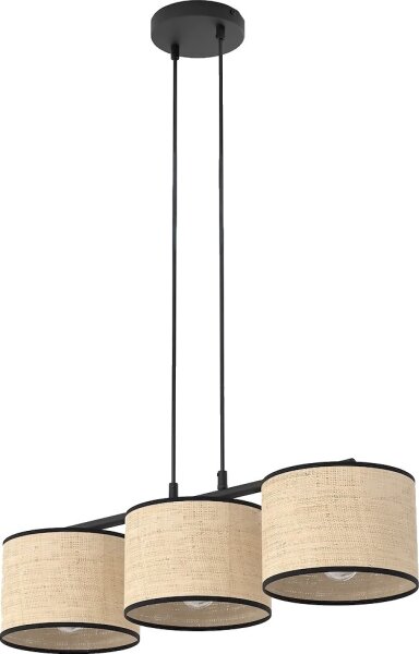 Závesný luster ECO na lanku 3xE27/15W/230V béžový/ratan