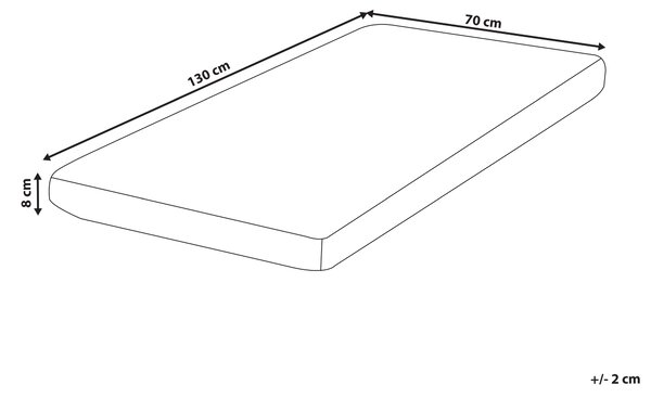 Penový matrac biely 70 x 130 cm odnímateľný poťah stredne tvrdý do detskej postieľky detská izba