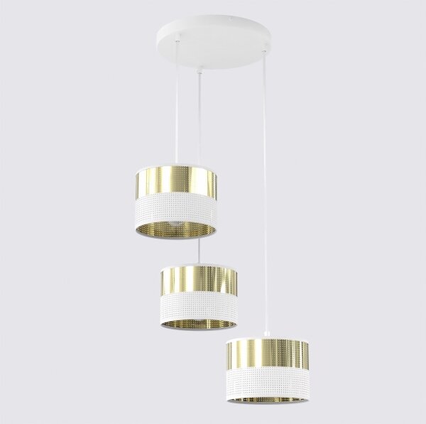 Závesné svietidlo LUX na lane 3xE27/15W/230V, biela/zlatá