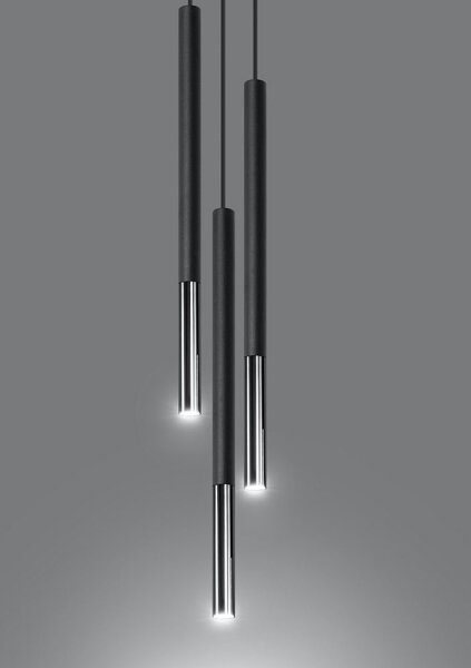 Sollux SL.0887 - Luster na lanku MOSAIC 3xG9/12W/230V čierna/chróm