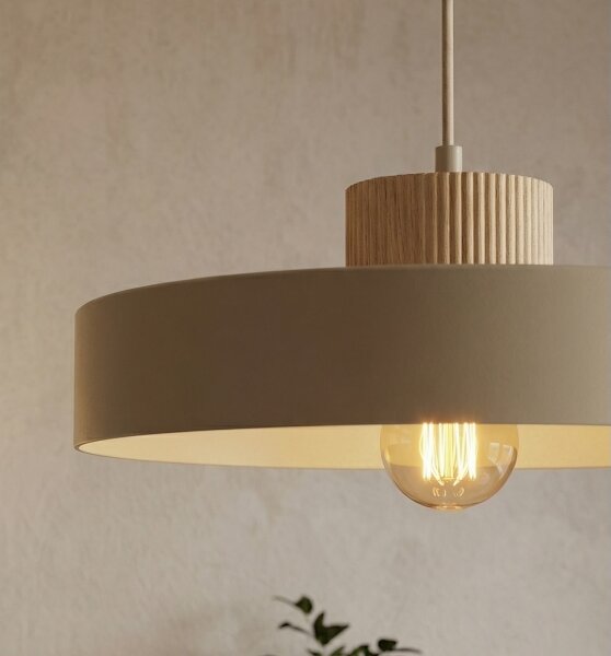Závesný luster na lane KIVI 1xE27/15W/230V béžový