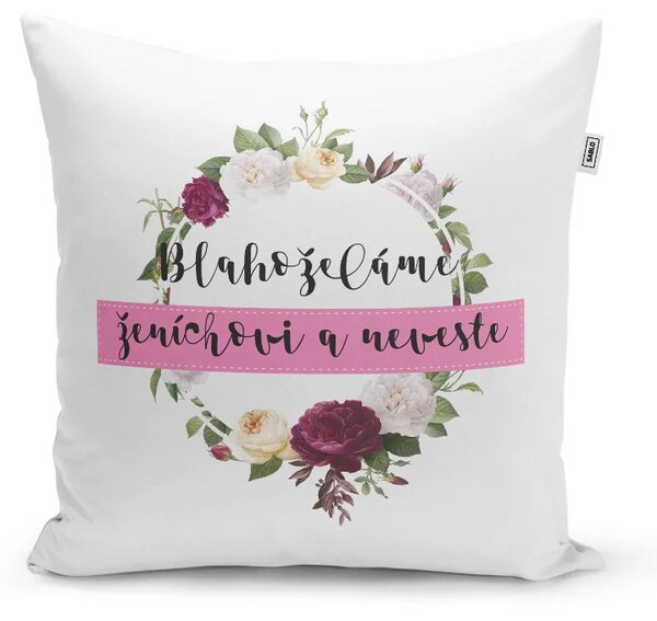 Sablio Vankúš Gratulujeme nevieste a ženíchovi: 40x40 cm