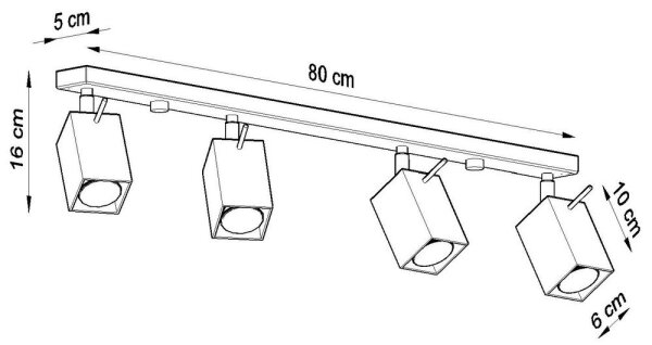 Sollux SL.0461 - Bodové svietidlo MERIDA 4xGU10/40W/230V šedá