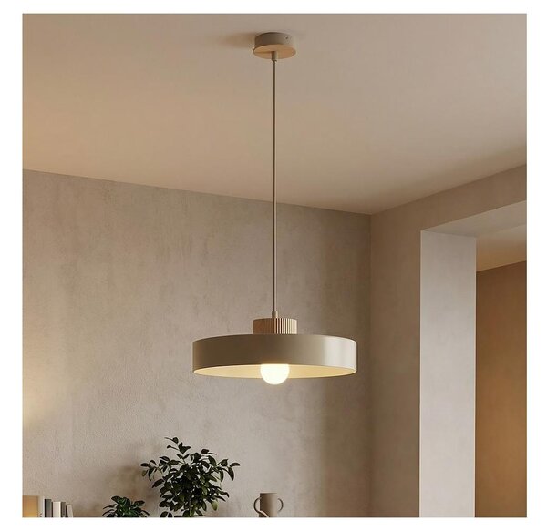 Závesný luster na lane KIVI 1xE27/15W/230V béžový