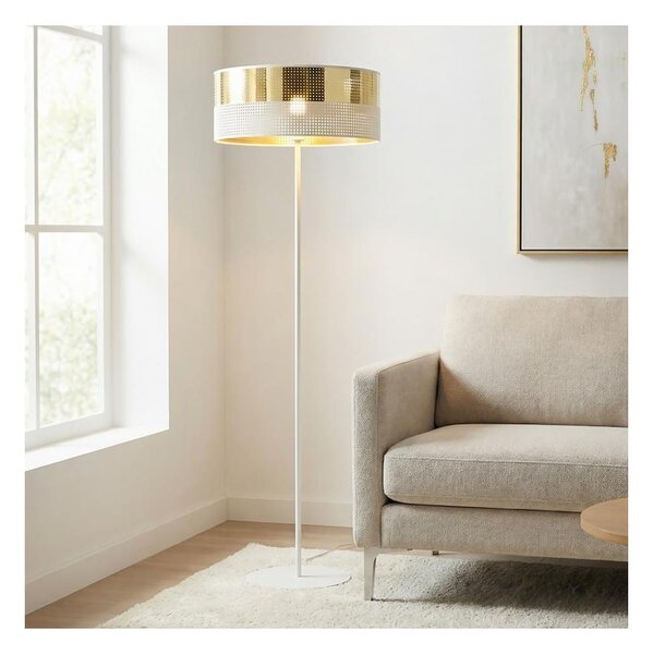 Stojacia lampa LUX 1xE27/15W/230V biela/zlatá
