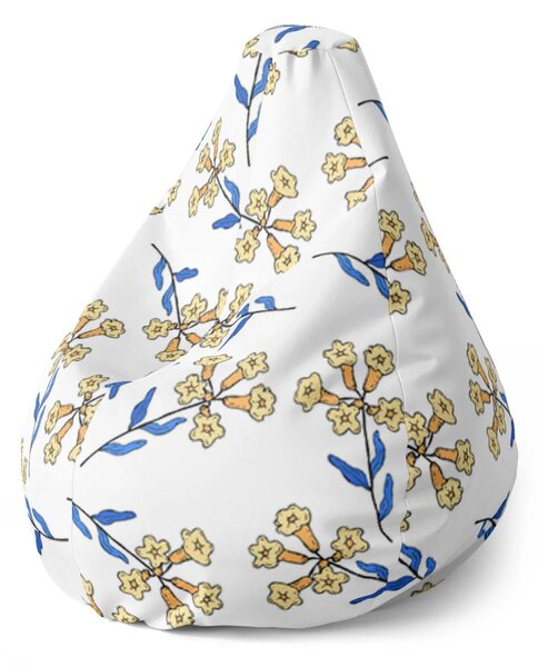 Sablio Sedací vak Pear Žlté kvietie - 70 x 95 x 15 cm
