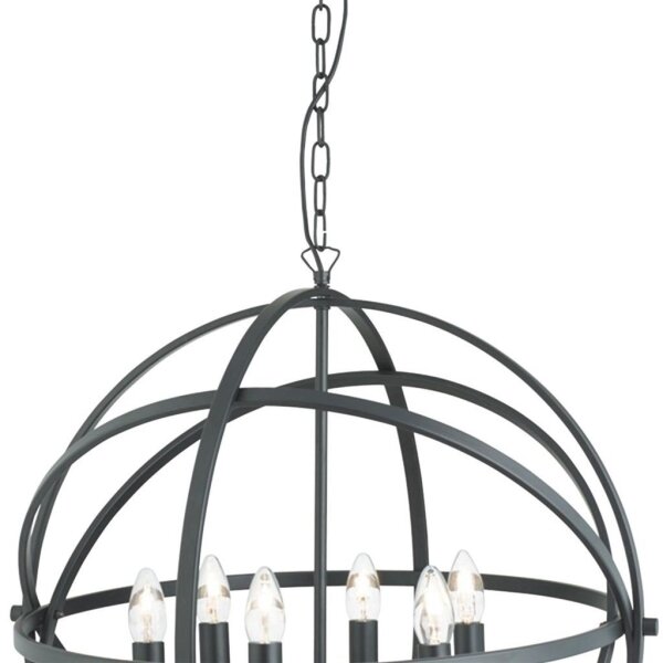 Searchlight 2476-6BK - Luster na reťazi ORBIT 6xE14/60W/230V čierny