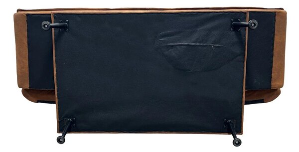 Estila Moderná hnedá rozkladacia trojmiestna obdĺžniková sedačka Manchester s prešívaním s mikrovláknovým poťahom 190 cm