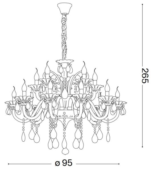 Ideal Lux - Krištáľový luster na reťazi COLOSSAL 15xE14/40W/230V pr. 95 cm šedá